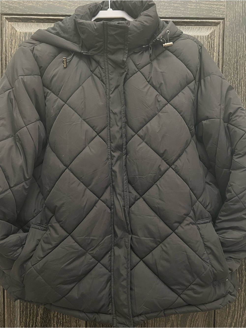 Royalty For Me Quilted Black Hooded Puffer Jacket